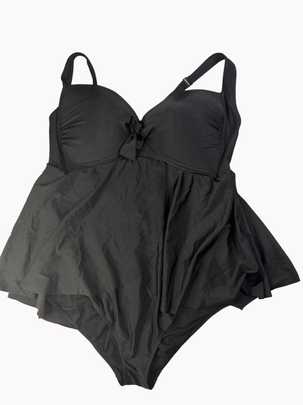 Torrid Vixen 2F One Piece Swimsuit Womens Size 18/20 Black Ruffled F Cup